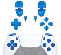 eXtremeRate Replacement D-pad R1 L1 R2 L2 Triggers Share Options Face Buttons, Clear Blue Full Set Buttons Compatible with ps5 Controller BDM-030 - Controller NOT Included