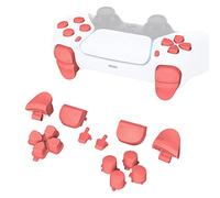eXtremeRate Replacement D-pad R1 L1 R2 L2 Triggers Share Options Face Buttons for ps5 Controller BDM-010 BDM-020, Custom Full Set Buttons Repair Kits with Tools - Without Controller - Coral