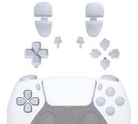 eXtremeRate Replacement D-pad R1 L1 R2 L2 Triggers Share Options Face Buttons, Original White Full Set Buttons Compatible with ps5 Controller BDM-030 BDM-040 BDM-050 - Controller NOT Included
