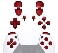 eXtremeRate Replacement D-pad R1 L1 R2 L2 Triggers Share Options Face Buttons, Scarlet Red Full Set Buttons Compatible with ps5 Controller BDM-030/040/050 - Controller NOT Included