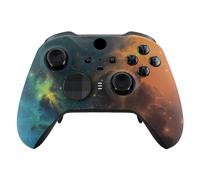eXtremeRate Replacement Faceplate Cover for Xbox One Elite Series 2 Controller, Gold Star Universe Patterned Soft Touch Front Housing Shell Case & Accent Rings for Xbox Elite Series 2 Core Controller