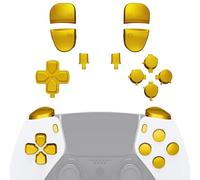 eXtremeRate Replacement Full Set Buttons Compatible with ps5 Edge Controller, Chrome Gold D-pad Share Options Home Face Buttons R1 L1 R2 L2 Triggers Compatible with ps5 Edge Controller