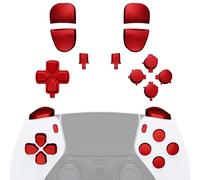 eXtremeRate Replacement Full Set Buttons Compatible with ps5 Edge Controller, Chrome Red D-pad Share Options Home Face Buttons R1 L1 R2 L2 Triggers Compatible with ps5 Edge Controller