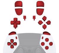 eXtremeRate Replacement Full Set Buttons Compatible with ps5 Edge Controller, Scarlet Red D-pad Share Options Home Face Buttons R1 L1 R2 L2 Triggers Compatible with ps5 Edge Controller