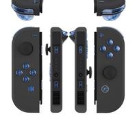 eXtremeRate Replacement Full Set Buttons for JoyCon, Crystal Clear Light Blue Custom ABXY Direction Keys SR SL L R ZR ZL + - Home Capture Trigger Buttons Springs for Nintendo Switch & Switch OLED