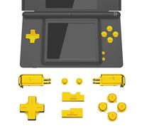 eXtremeRate Replacement Full Set Buttons for Nintendo DS Lite, Chrome Gold Custom D-pad A B X Y Start Select R L Power Volume Keys for Nintendo DS Lite NDSL - Console Not Included