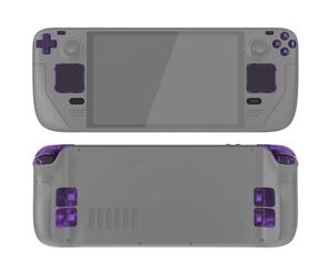 eXtremeRate Replacement Full Set Buttons for Steam Deck OLED Handheld Console, Clear Atomic Purple DIY Custom ABXY D-pad Trackpad Bumpers Triggers Buttons with Tools for Steam Deck OLED Console
