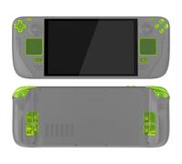eXtremeRate Replacement Full Set Buttons for Steam Deck OLED Handheld Console, Clear Lime Green DIY Custom ABXY D-pad Trackpad Bumpers Triggers Buttons with Tools for Steam Deck OLED Console