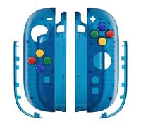 eXtremeRate Replacement Shell Buttons for Joycon 2, Custom Housing Faceplate Case + Decorative Strips + ABXY Direction Keys + Tools for Nintendo Switch 2 Controller - Essence Version - Clear Blue