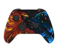 eXtremeRate Replacement Shell for Xbox Series X & S Controller - Unleash Your Style - Fire Eagle vs Ice Snake Custom Acessories Front Housing Cover for Xbox Core Controller [Control NOT Included]