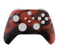 eXtremeRate Replacement Shell for Xbox Series X & S Controller - Unleash Your Style - Red Black Camouflage Custom Acessories Front Housing Cover for Xbox Core Controller [Control NOT Included]
