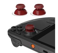 eXtremeRate Replacement Thumbsticks for Steam Deck LCD, Custom Analog Stick Joysticks Repair Kit for Steam Deck OLED Handheld Console with Original Touch Sensing, Anti-Slip Texture Grip - Carmine Red