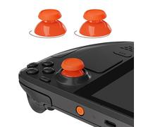 eXtremeRate Replacement Thumbsticks for Steam Deck LCD, Custom Analog Stick Joysticks Repair Kit for Steam Deck OLED Handheld Console with Original Touch Sensing, Anti-Slip Texture Grip - Orange