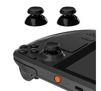 eXtremeRate Replacement Thumbsticks for Steam Deck LCD, Custom Analog Stick Joysticks Repair Kit for Steam Deck OLED Handheld Console with Original Touch Sensing, Anti-Slip Texture Grip - Black