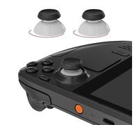 eXtremeRate Replacement Thumbsticks for Steam Deck LCD, Custom Analog Stick Joysticks Repair Kit for Steam Deck OLED Handheld Console with Original Touch Sensing, Anti-Slip Texture Grip - Black