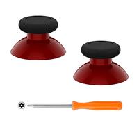 eXtremeRate Replacement Thumbsticks for Xbox Core Wireless Controller, Joysticks Repair Kit for Xbox Series X/S Controller, Custom Analog Stick Buttons for Xbox One S/X/Elite - Carmine Red & Black