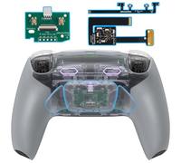 eXtremeRate RISE Plus MAX Back Paddles Kit with Clicky Trigger Stops & Rubberized Grip for PS5 Controller BDM-010 020, Remappable Back Buttons Kit for PS5 Controller - Clear Gray - NO Controller