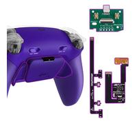 eXtremeRate RISE Plus MAX Back Paddles Kit with Clicky Trigger Stops & Rubberized Grip for PS5 Controller BDM-030 040 050, Remappable Back Buttons Kit for PS5 Controller - Galactic Purple