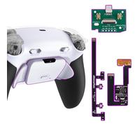eXtremeRate RISE Plus MAX Back Paddles Kit with Clicky Trigger Stops & Rubberized Grip for PS5 Controller BDM-030 040 050, White Remappable Back Buttons Kit for PS5 Controller - White Black