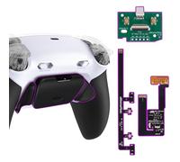 eXtremeRate RISE Plus MAX Back Paddles Kit with Clicky Trigger Stops & Rubberized Grip for PS5 Controller BDM-030 040 050, Black Remappable Back Buttons Kit for PS5 Controller - White Black