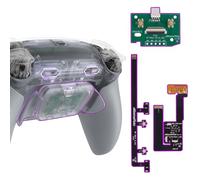 eXtremeRate RISE Plus MAX Back Paddles Kit with Clicky Trigger Stops & Rubberized Grip for PS5 Controller BDM-030 040 050, Remappable Back Buttons Kit for PS5 Controller - Clear Gray - NO Controller
