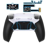 eXtremeRate RISE4 Plus MAX Back Paddles Kit with Clicky Trigger Stops & Rubberized Grip for PS5 Controller BDM-010 020, Black Remappable Back Buttons Kit for PS5 Controller - White Black