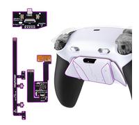 eXtremeRate RISE4 Plus MAX Back Paddles Kit with Clicky Trigger Stops & Rubberized Grip for PS5 Controller BDM-030 040 050 060, Remappable Back Buttons Kit for PS5 Controller - White Black - White