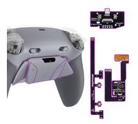 eXtremeRate RISE4 Plus MAX Back Paddles Kit with Clicky Trigger Stops & Rubberized Grip for PS5 Controller BDM-030 040 050, Remappable Back Buttons Kit for PS5 Controller - New Hope Gray-NO Controller