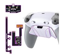 eXtremeRate RISE4 Plus MAX Back Paddles Kit with Clicky Trigger Stops & Rubberized Grip for PS5 Controller BDM-030 040 050 060, Remappable Back Buttons Kit for PS5 Controller - White Gray