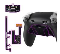 eXtremeRate RISE4 Plus MAX Back Paddles Kit with Clicky Trigger Stops & Rubberized Grip for PS5 Controller BDM-030 040 050 060, Remappable Back Buttons Kit for PS5 Controller - Black - NO Controller
