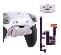eXtremeRate RISE4 Plus MAX RMB Back Paddles Kit with Clicky Trigger Stops & Rubberized Grip for PS5 Controller BDM-030 040 050, Remappable Real Metal Back Buttons Kit for PS5 Controller - White Black