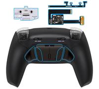 eXtremeRate RISE4 Plus MAX RMB Back Paddles Kit with Clicky Trigger Stops & Rubberized Grip for PS5 Controller BDM-010 020, Remappable Real Metal Back Buttons Kit for PS5 Controller - Black