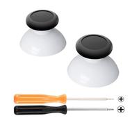 eXtremeRate Robot White & Black Replacement 3D Joystick Thumbsticks, Analog Thumb Sticks with Cross Screwdriver for Nintendo Switch Pro Controller