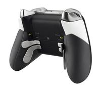 eXtremeRate Rubberized Grip Parts for Xbox Elite Controller, White Replacement Right Left Side Rails Rear Handle Grips, Back Panels Accessories Kits for Xbox One Elite Controller (Model 1698)