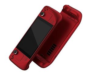 eXtremeRate Scarlet Red Custom Faceplate Back Plate Shell for Steam Deck LCD, Handheld Console Replacement Housing Case, DIY Full Set Shell with Buttons