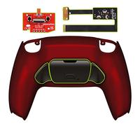 eXtremeRate Scarlet Red Real Metal Buttons (RMB) Version RISE 2.0 Remap Kit for PS5 Controller BDM-010 BDM-020, Upgrade Board & Redesigned Back Shell & Back Buttons Set - Without Controller