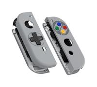 eXtremeRate SFC SNES Classic EU Style Joy con Handheld Controller Housing (D-Pad Version) with Colorful Buttons, DIY Replacement Shell Case for Nintendo Switch Joycon & Switch OLED Joy con
