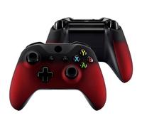 eXtremeRate® Shadow Red Soft Touch Faceplate Cover, Front Housing Shell,Soft Grip Back Panels for Xbox One S/Xbox One X Controller