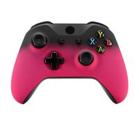 eXtremeRate Shadow Rose Red Faceplate Cover, Soft Touch Front Housing Shell Case, Comfortable Soft Grip Replacement Kit for Xbox One S & Xbox One X Controller (Model 1708)