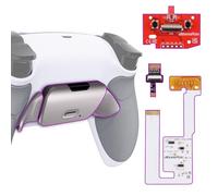 eXtremeRate Silver Real Metal Buttons RMB RISE V3 Remap Kit for PS5 Controller BDM-030 040 050, Gray Rubberized Grip White Bottom Shell Upgraded Programable Back Buttons Set for PS5 Controller