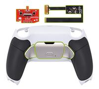 eXtremeRate Silver Real Metal Buttons (RMB) Version RISE 2.0 Remap Kit for ps5 Controller BDM-010 BDM-020 with Black Rubberized Grip White Back Shell, Programable Back Buttons - Without Controller
