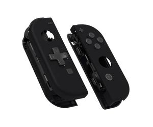 eXtremeRate Soft Touch Black Joycon Handheld Controller Housing (D-Pad Version) with Full Set Buttons, DIY Replacement Shell Case for Nintendo Switch & Switch Oled Joy-Con - Console Shell NOT Included