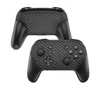 eXtremeRate Soft Touch Faceplate and Backplate NS Switch Pro Controller, Black Silver Carbon Fiber Patterned DIY Replacement Shell Housing Case for NS Switch Pro Controller - Controller NOT Included