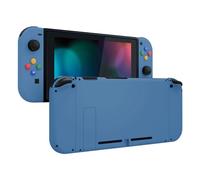 eXtremeRate Soft Touch Grip Backplate for Nintendo Switch Console, NS Joy con Handheld Controller Housing with Colorful Buttons, DIY Replacement Shell for Nintendo Switch - Airforce Blue
