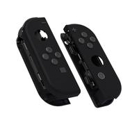 eXtremeRate Soft Touch Grip Black Joy con Handheld Controller Housing with Full Set Buttons, DIY Replacement Shell Case for Nintendo Switch Joycon & Switch OLED Joy con - Console Shell NOT Included