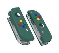 eXtremeRate Soft Touch Grip Pine Green Joy con Handheld Controller Housing with ABXY Direction Buttons, DIY Replacement Shell Case for Nintendo Switch Joycon & Switch OLED Joy con