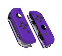 eXtremeRate Soft Touch Grip Purple Joy con Handheld Controller Housing with Full Set Buttons, DIY Replacement Shell Case for Nintendo Switch Joycon & Switch OLED Joy con - Console Shell NOT Included