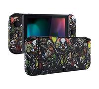eXtremeRate Soft Touch Grip Scary Party Back Plate for Nintendo Switch Console, NS Joy con Handheld Controller Housing with Full Set Buttons, DIY Replacement Shell for Nintendo Switch
