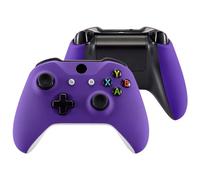 eXtremeRate Soft Touch Purple Faceplate Cover, Front Housing Shell,Soft Grip Back Panels for Xbox One X & One S Controller Model 1708