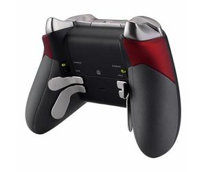 eXtremeRate Soft Touch Red Rubberized Right Left Side Rails, Replacement Rear Handle Grips, Back Panels Faceplates Kits for Xbox One Elite Controller (Model 1698)